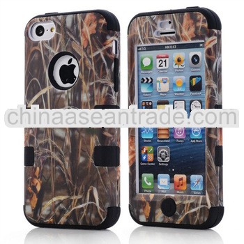 New Camo Withered Grass PC Silicone Hard Case for Apple iPhone 5C Back Cover Camo Case