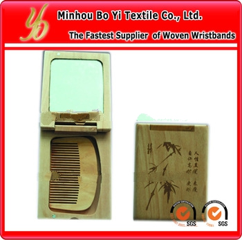 New Products Cushion Wooden Hair Brush with Mirror