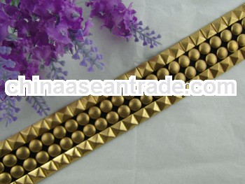 New design golden acrylic beads belt for clothing decoratiion JA-271