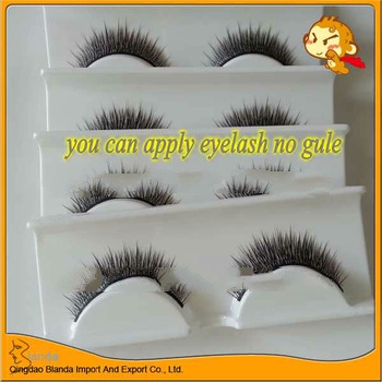 New products self-gule wholesale false eyelashes with eyelash packaing