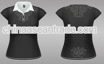 Newest OEM Fashion design ladies slim fit coolmax polo shirt
