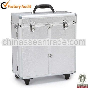Newest Top Quality Silver Barber Makeup Trolley Case
