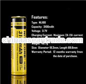 Nitecore 18650 3100 NL188 3.7v Protected PCB Lithium Rechargeable Battery