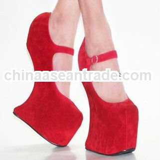 No heel red platform heels women wedge shoes