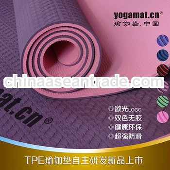 Non-sticky pink tpe yoga mat/ tpe yoga exerxise mat