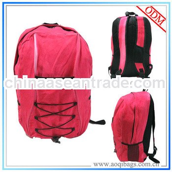 OEM and ODM customized red canvas suckpack bag backpack for teens