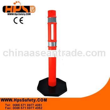 Obstacle Indication Reflective Traffic Safety Bollard with Rubber Base
