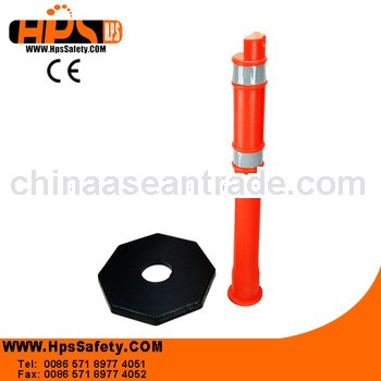 Obstacle Indication Reflective Traffic Safety Column with Rubber Base