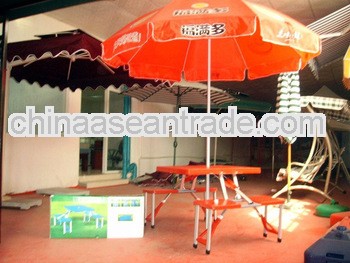 Outdoor Foldable ABS Table with chairs& umbrella hole