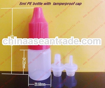 PE 5ml tamper proof ear drop bottle