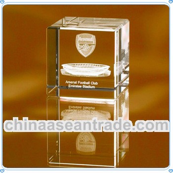 Personality 3D Laser Engraved Square Crystal Paperweight