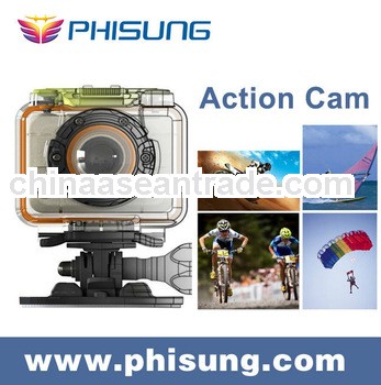 Phisung HiDV-X2/FHD 1080P/5.0MP 170 degree wide angle/Waterproof HD Sports Camera