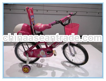 Pink color with plastic basket backrest rear box baby girl favorite type kid bike bicycle,children b
