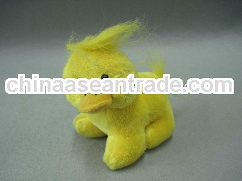 Plush cheap animal yellow duck clip on keychain as promotion