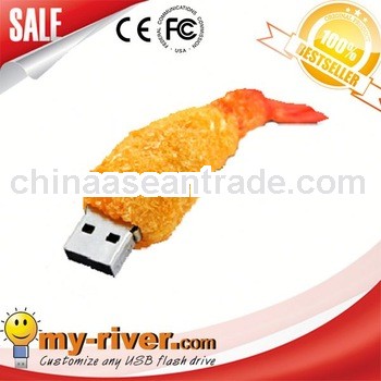 Popular Customized Promotional Gift shrimp shape usb flash drive