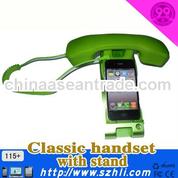 Popular in 2013!Hot Radiation Protection retro pop mobile phone handset set with stand 115+