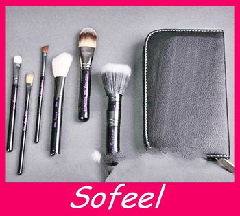 Portable Cosmetic Bag 6pcs Professional Makeup Brush Set