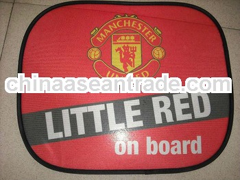 Portable polyester mesh side car sun shade with silk screen printing