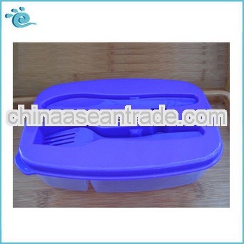 Rectangular PP Plastic Lunch Box Cutlery Set