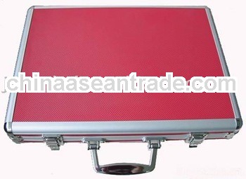 Red aluminum hand tool case briefcase luggage