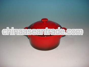 Red color ceramic casseroles