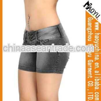 Reliable quality elegant style fashionable ladies short jeans pants with removable belt (HYS339)