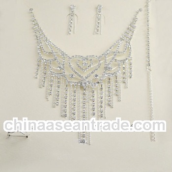 Rhinestone Charming Tassel Heart-shaped Bridal Jewelry Set
