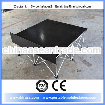 School event mobil stage with damper. portable folding stage