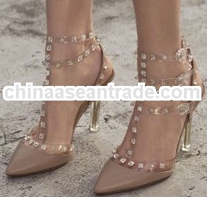 Sexy transparent shoes china high heel shoes XT08-102674