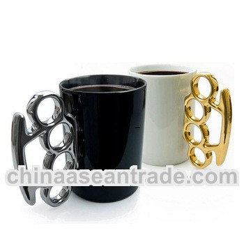 Silver or Gold-plated Brass Knuckle Coffee Mugs drinking cups