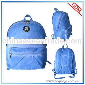 Simple design 600D blue novelty colourful school backpacks