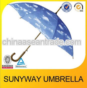 Sky white cloud wooden shaft long umbrella