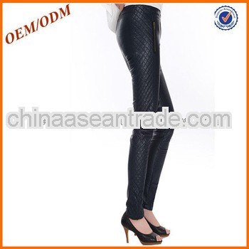 Slinky top leather pants for young women
