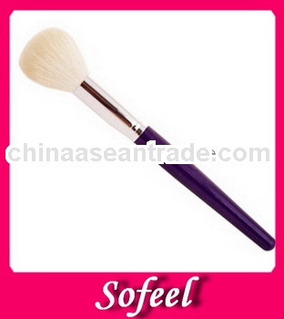 Sofeel white hair make up powder brush with purple wooden handle