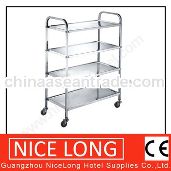 Stainless steel food kitchen trolley