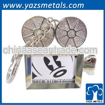 Stainless steel metal keychains with steel printing logo and expxy finished for souvenir gifts