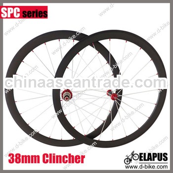 Straight pull full carbon 38mm wheelset road bicycle