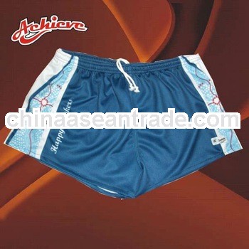 Sublimation printing blue and white rugby shorts