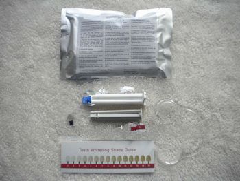 Teeth whitening kit used with whitening light