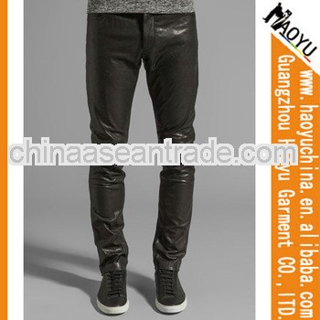 Tight leather pants for men black vintage mens leather pants (HYPU07)