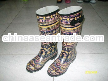 Top fashion rain boot nation style rubber rain boot over the knee boots
