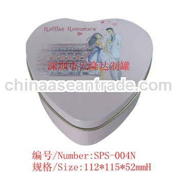 Valentine's heart shaped tin