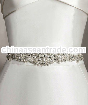 White Fashion Crystal Beaded Belts and Sashes for DIY Bridal Dress