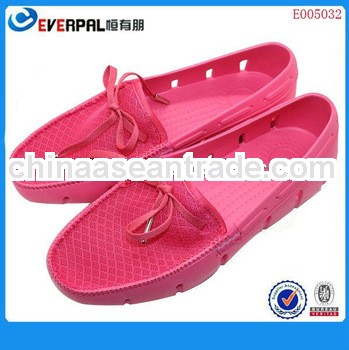 Women cute flat red laces eva clogs shoes for girls very fashion