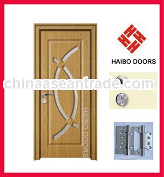 Wooden frosted glass door design for bathroom and House decoration (HB-8302)