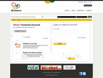 Yellow page website design, advertising website