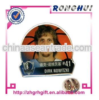 basketball star/custom printing/personalized pin badge making