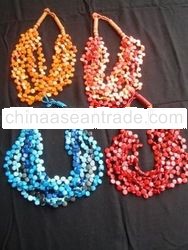 Colored Coconut Shell Necklace