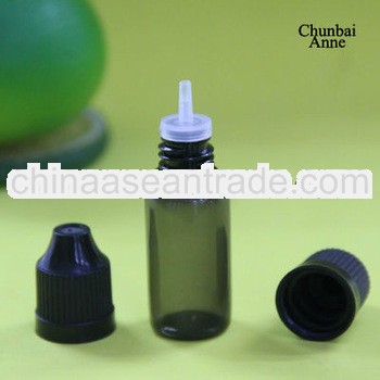 black 10ml liquid pet dropper bottle with black childproof cap TUV/SGS certificate
