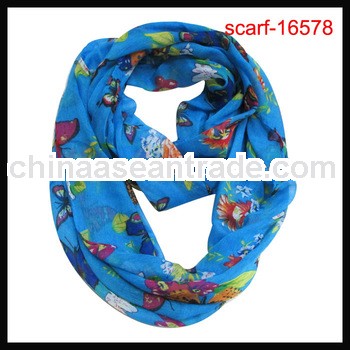 blue butterfly animal print stock scarfs 2013